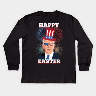 Funny Happy Easter Confused Joe Biden 4th Of July men women Kids Long Sleeve T-Shirt